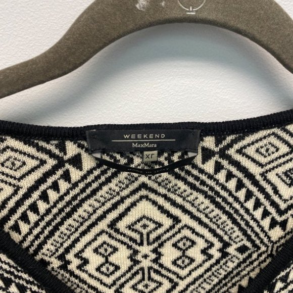 Max Mara Black And Off White Patterned XL Blouse - Picture 2 of 3